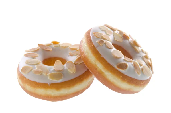 Donut, Mandel-Donut auf Hintergrund — Stockfoto