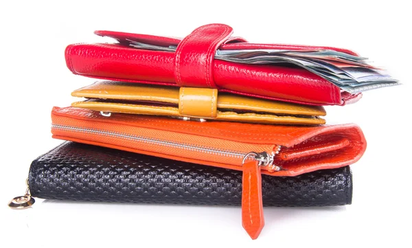 Wallet. woman wallet with money on a background — Stock Photo, Image