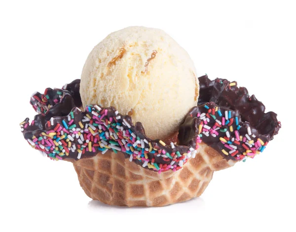 Ice cream. Ice Cream Scoop on a background — Stock Photo, Image