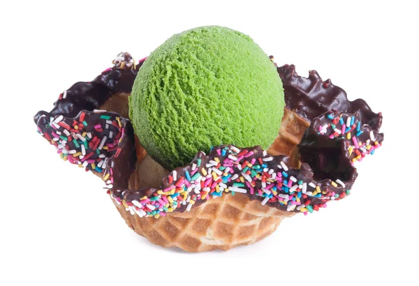 Ice cream. Ice Cream Scoop on a background — Stock Photo, Image