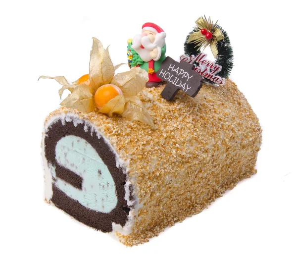 Gâteau, gâteau à la crème glacée de Noël — Photo