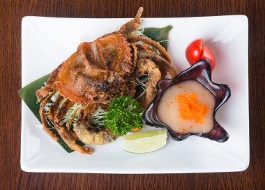 Japon mutfağı. arka plan üzerinde Yengeç