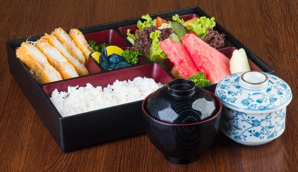 Japanese cuisine. lunch box set on the background — Stock Photo, Image