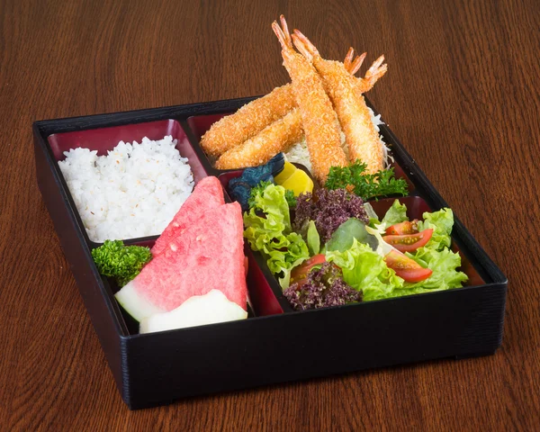 Japanse keuken. lunch boxset op de achtergrond — Stockfoto