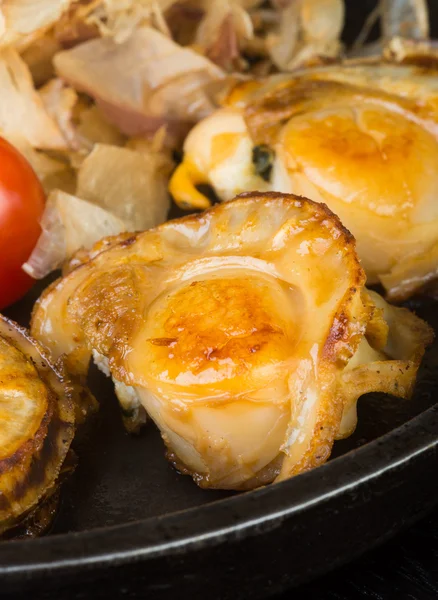 Japanese cuisine. grilled shell fish on the background — Stock Photo, Image