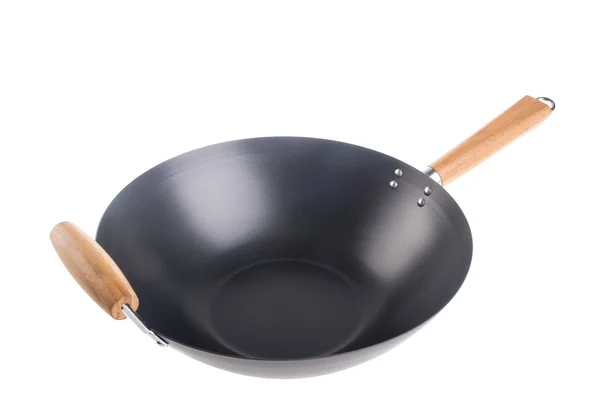 Wok, Asien matlagning wok på bakgrund. — Stockfoto