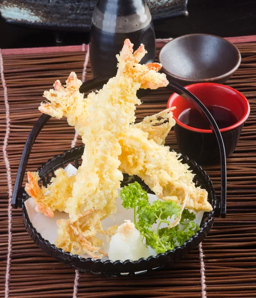 Japanese cuisine. tempura prawn on the background — Stock Photo, Image