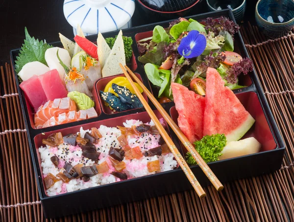 Japanese cuisine. lunch box set on the background — Stock Photo, Image