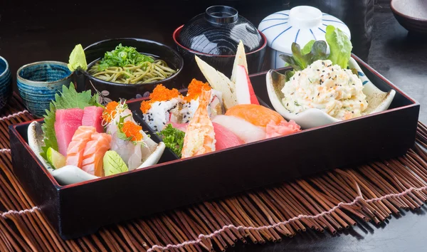 Japanese cuisine. lunch box set on the background — Stock Photo, Image