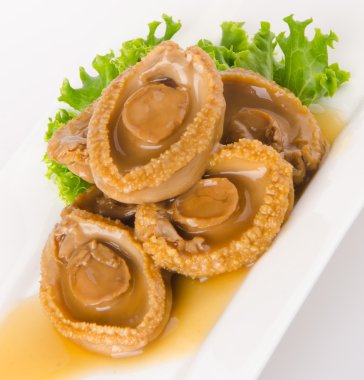 abalones. Çin Mutfağı abalone zemin üzerine.