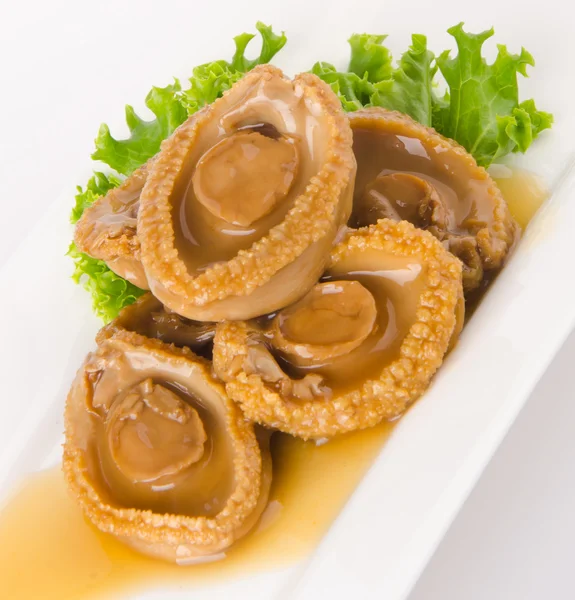 Abalones. Cucina cinese abalone su sfondo . — Foto Stock