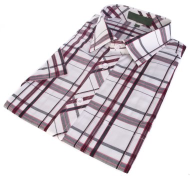 gömlek, adamın pamuk ekose gömlek arka plan üzerinde.