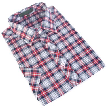 gömlek, adamın pamuk ekose gömlek arka plan üzerinde.