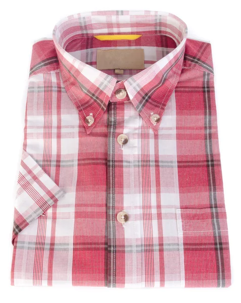 Shirt, man's cotton plaid shirt on background. — Stock Photo, Image