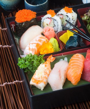 Japon mutfağı. suşi arka plan ayarla