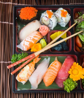 Japon mutfağı. suşi arka plan ayarla