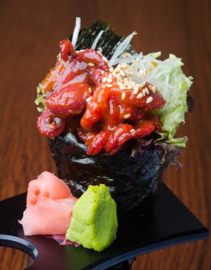 Japon mutfağı. el rulo üzerinde arka plan