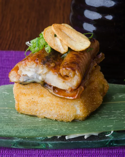 Japanese cuisine. unagi or eel on the background — Stock Photo, Image