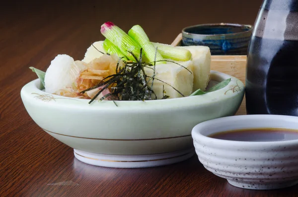 Cocina japonesa. tofu en el fondo —  Fotos de Stock