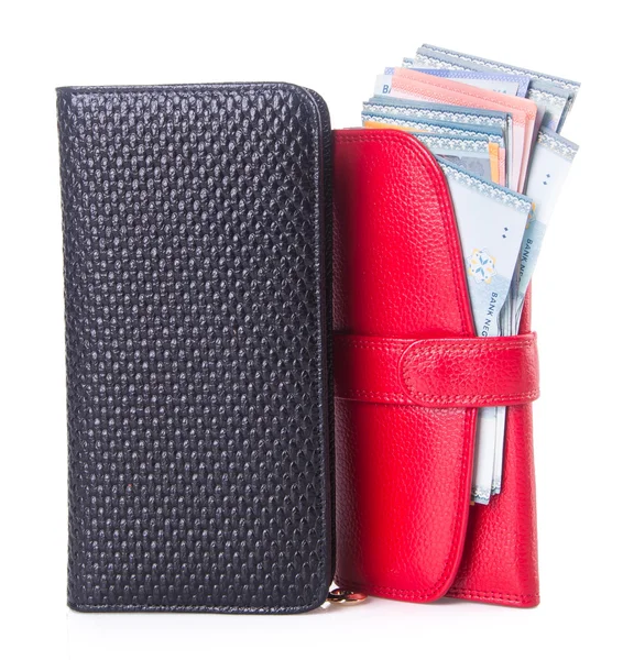 Wallet. woman wallet with money on a background — Stock Photo, Image