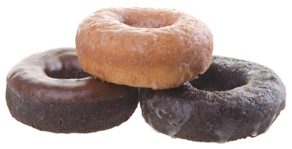 Donuts. deliciosos e doces donuts no fundo — Fotografia de Stock
