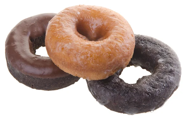 Donuts. deliciosos e doces donuts no fundo — Fotografia de Stock