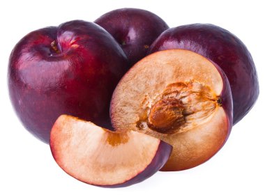 Erik. arka planda olgun Erik meyve