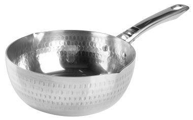 tava. Alüminyum tava üzerinde arka plan.