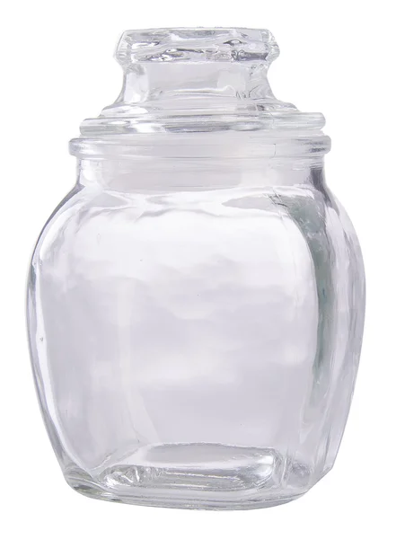 Jar。在背景上的水晶罐. — 图库照片