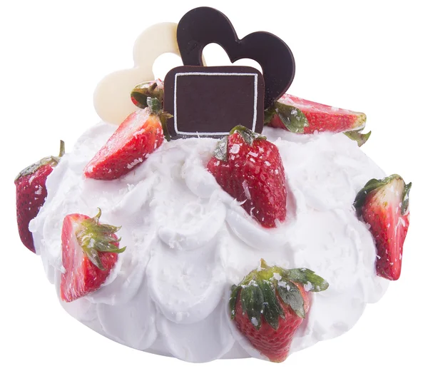 蛋糕。在背景上的草莓冰淇淋蛋糕 — 图库照片