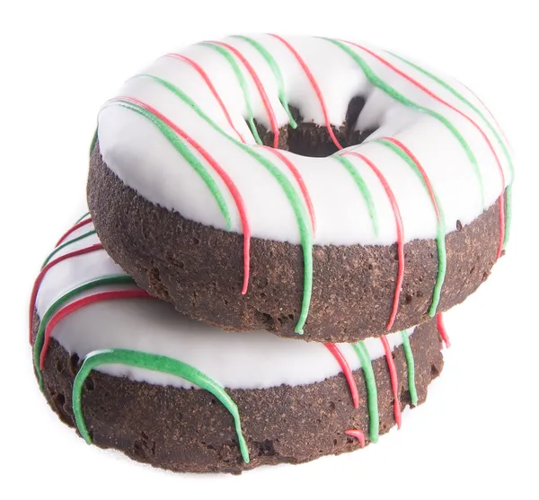 Donut. Weihnachts-Donut auf dem Hintergrund — Stockfoto
