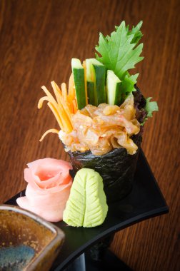 Japon mutfağı. el rulo üzerinde arka plan