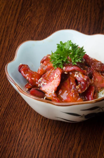 Japonská kuchyně. suši chobotnice na pozadí — Stock fotografie