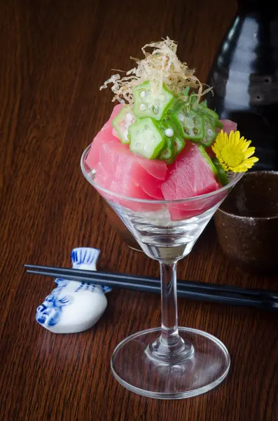 Japanese cuisine. sashimi on the background — Stock Photo, Image