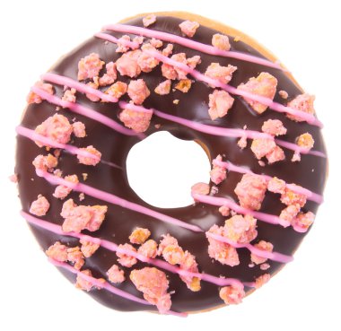 Beyaz arka planda çikolatalı çörekler.