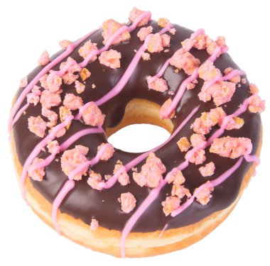 Beyaz arka planda çikolatalı çörekler.