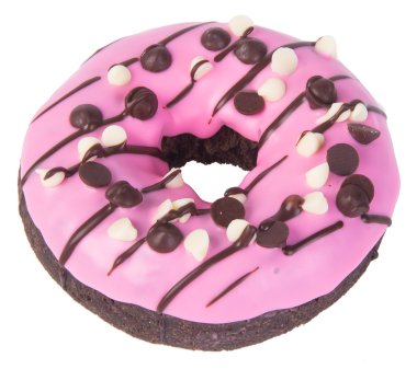 Beyaz arka planda çikolatalı çörekler.