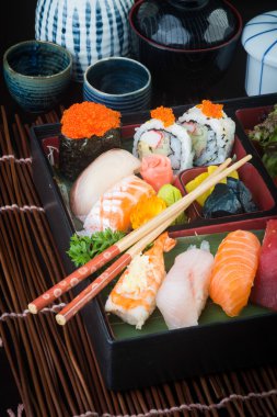 Japon mutfağı. suşi arka plan ayarla