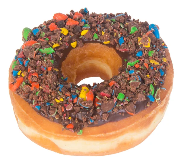 Donuts de chocolate em um fundo branco — Fotografia de Stock