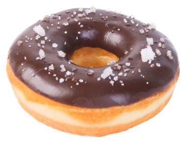 Beyaz arka planda çikolatalı çörekler.