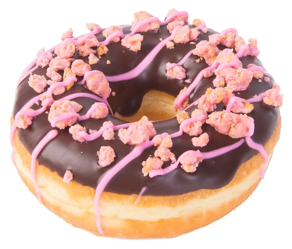 Donuts de chocolate sobre un fondo blanco — Foto de Stock