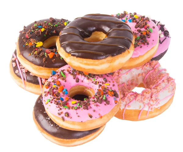 Verschiedene Donuts Donuts auf einem Hintergrund — Stockfoto