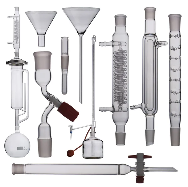 Lab. Laboratory glassware set on a background — Stock Photo, Image