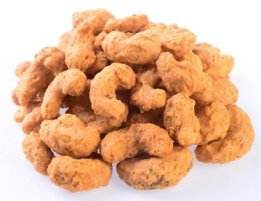 kaju fıstığı. arka planda kaju fıstığı