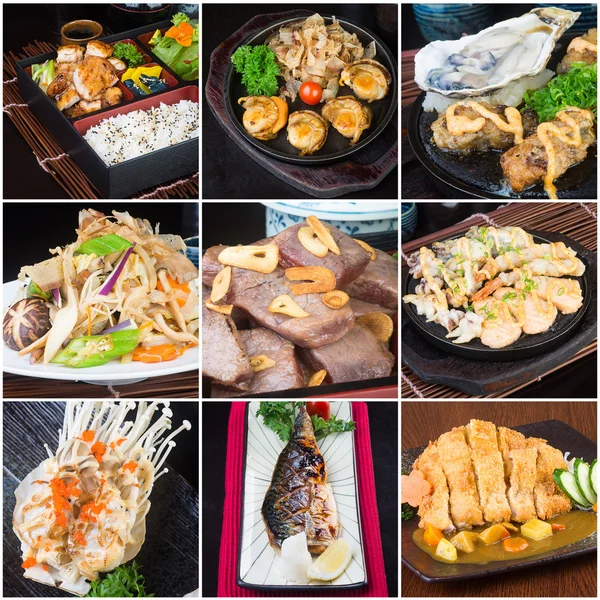 Japanese food collage on the background — Stock Photo, Image