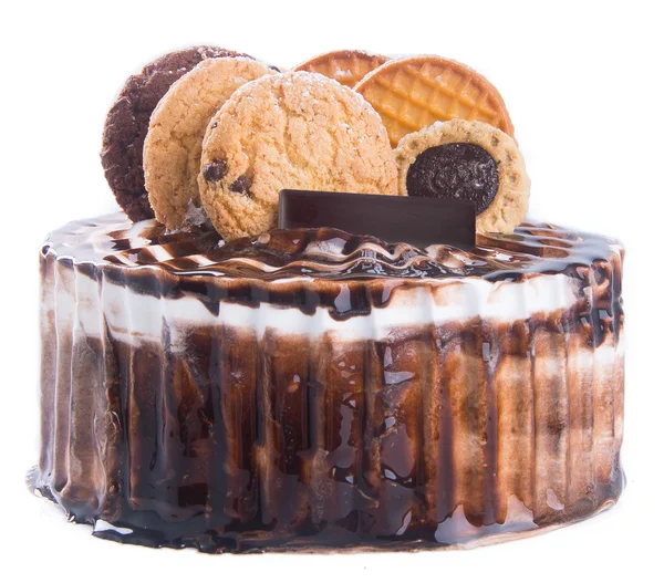 Torta. torta gelato al cioccolato su sfondo — Foto Stock