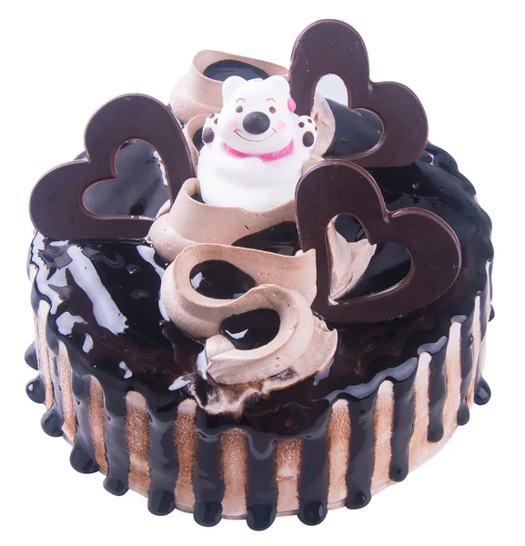 Kuchen. Schokolade Eis Kuchen auf Hintergrund — Zdjęcie stockowe