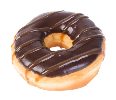 Beyaz arka planda çikolatalı çörekler.