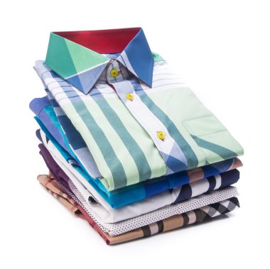 gömlek. bir arka plan üzerinde katlanmış erkek gömlek