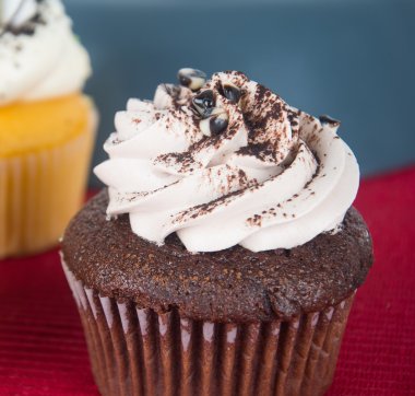 tatlım. arka planda çikolata cupcakes